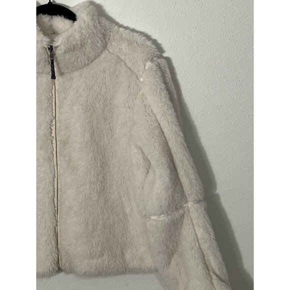 Patagonia Lunar Frost Faux Fur Jacket Full Zip Cream White Womens Sz Small Soft - Picture 3 of 15